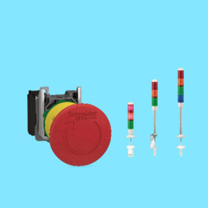 Industrial tower lamps, push buttons, and harmonic filter components